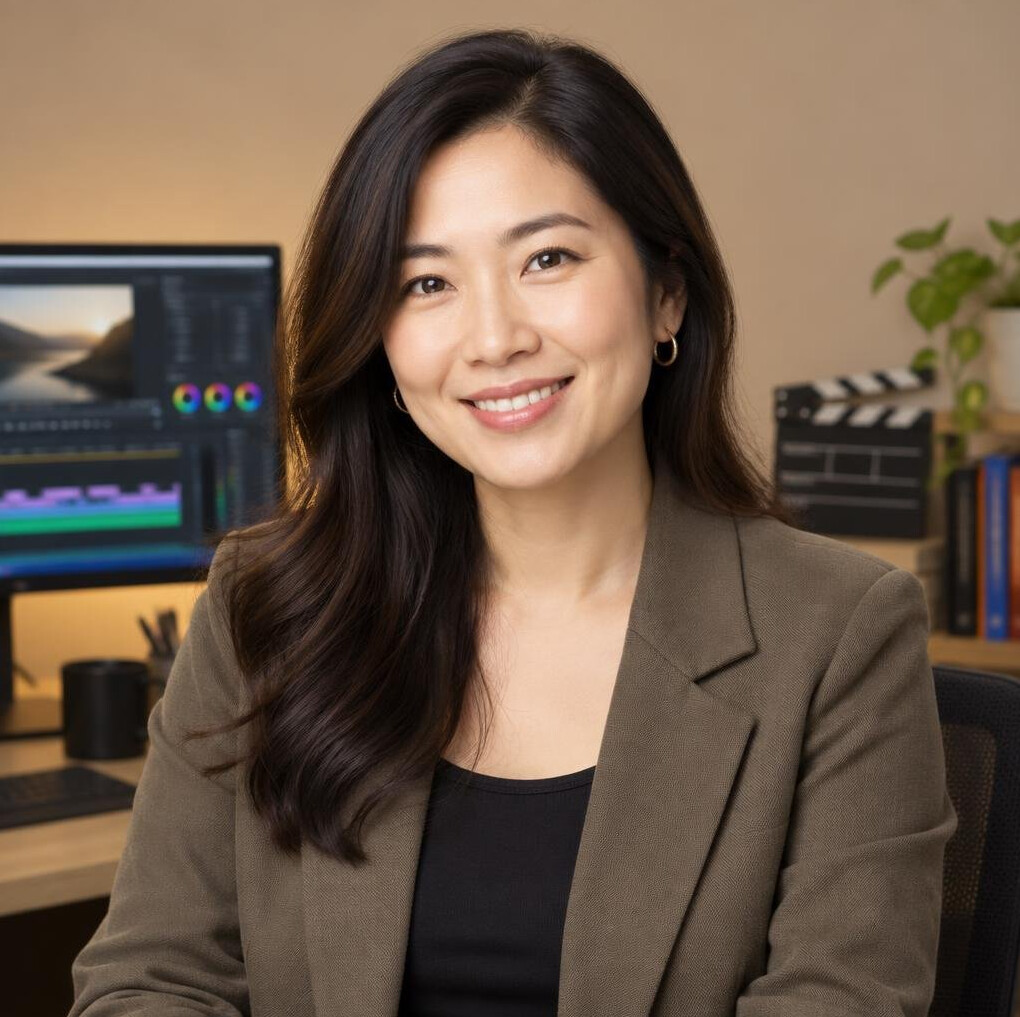 Portrait of a female video editor smiling